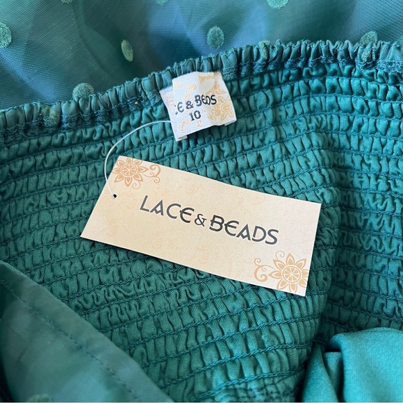 Lace & Beads Polka Dot Babydoll Dress - Picture 9 of 14